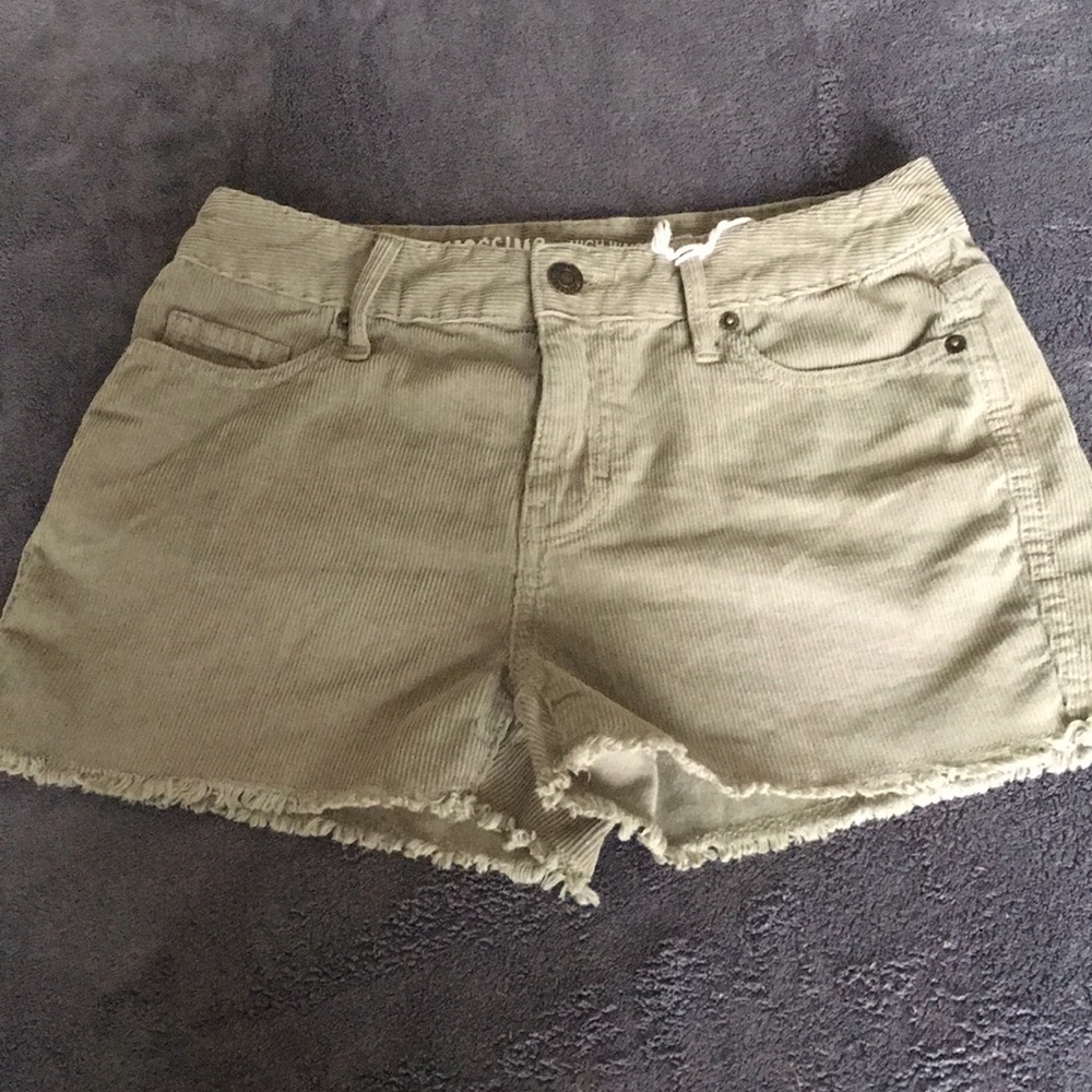 Light green corduroy shorts
